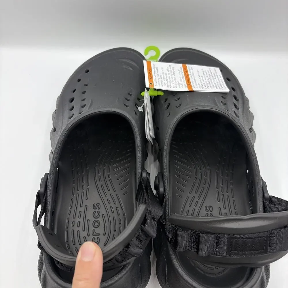 Crocs Echo Clogs Mules 207937 Men’s Size 8 Black Slip On Comfort Sandals NWT